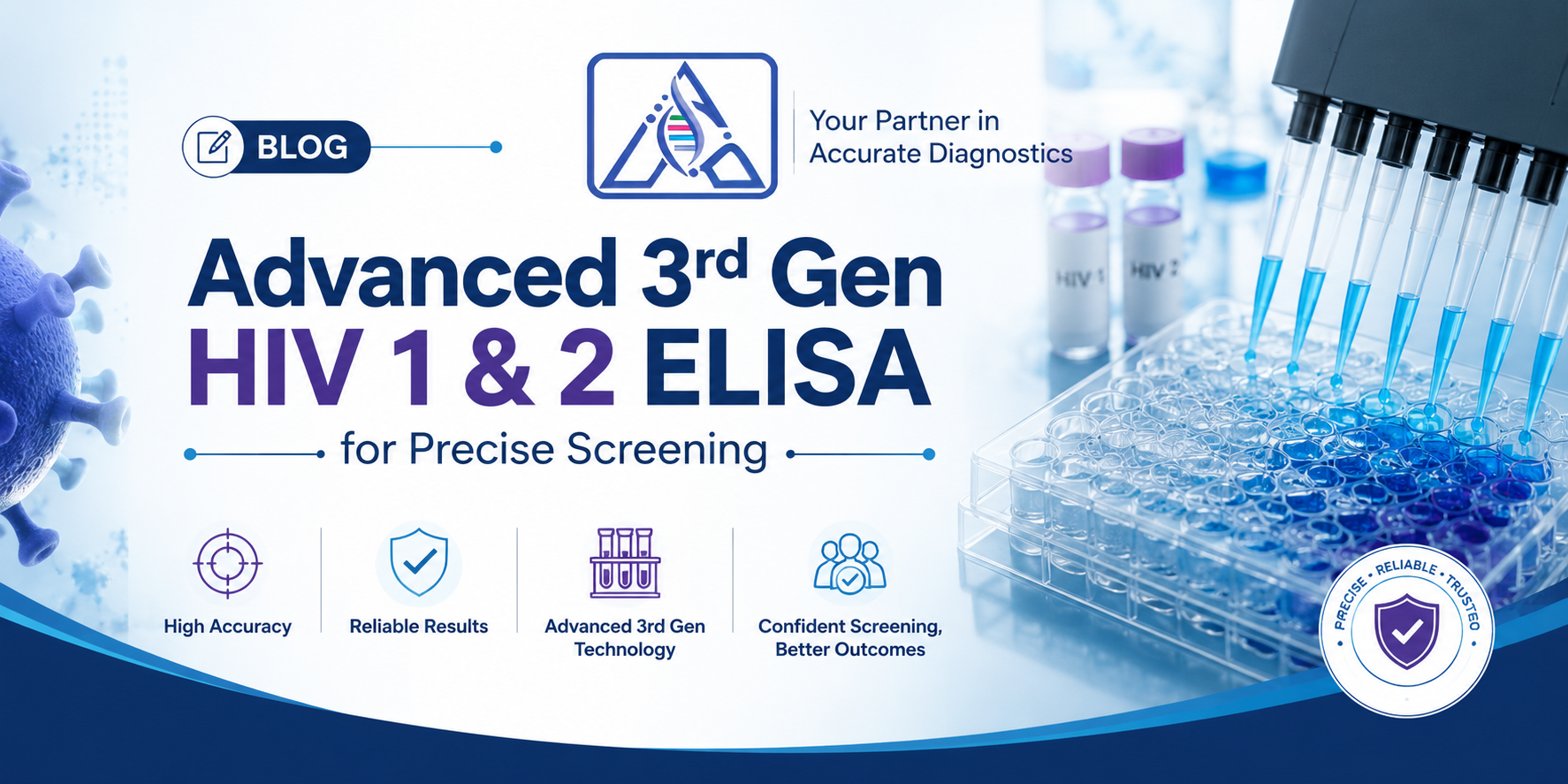 Advanced 3rd Gen HIV 1 & 2 ELISA for Precise Screening